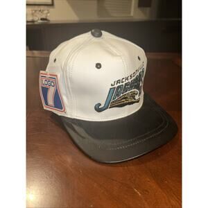 Vintage Jacksonville Jaguars Genuine Leather Hat Cap 90s Deadstock NWT NFL Snap